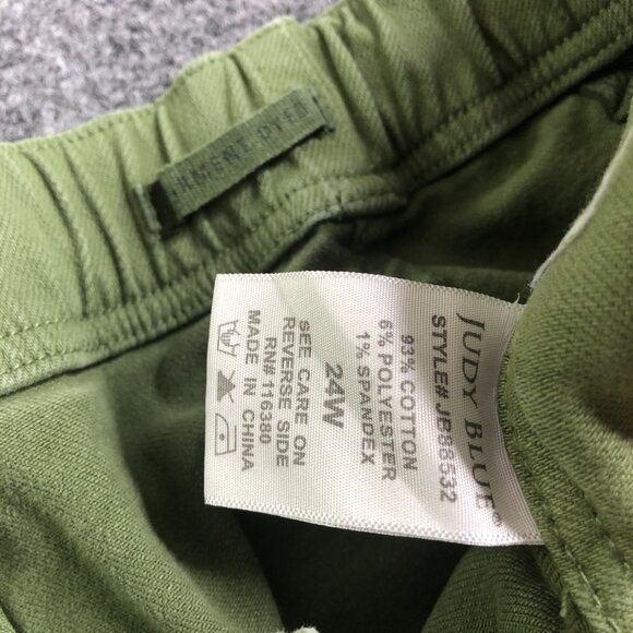 Judy Blue Jeans Womens Green 24W Green Garment Dyed High Rise Elastic Waist - Picture 6 of 13